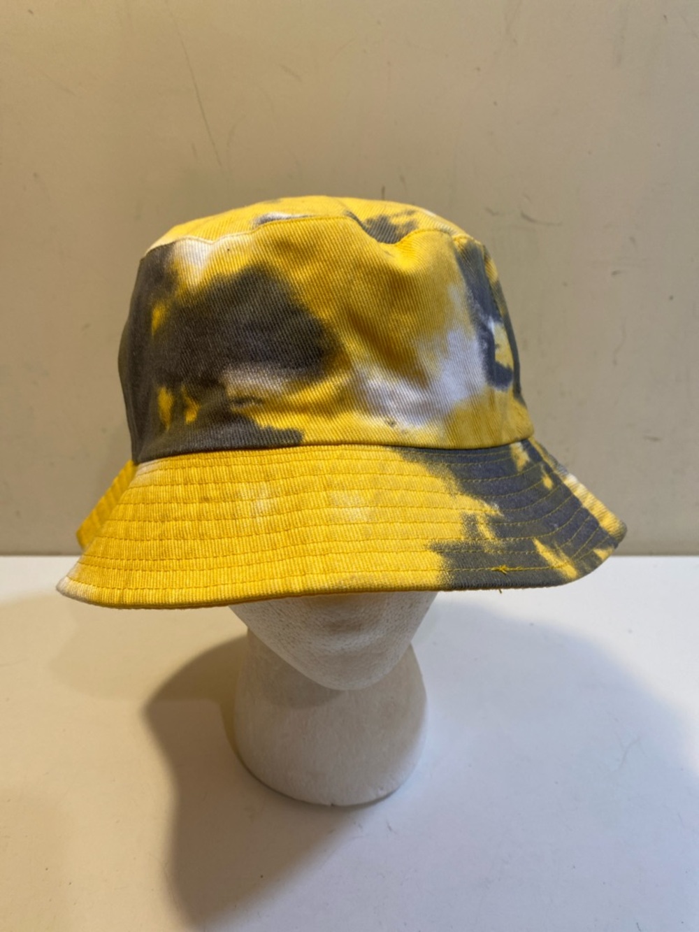 Tie-Dye Yellow & Gray Reversible  Bucket Hat